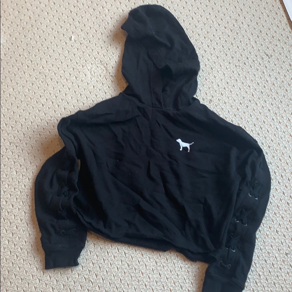 Cropped black hoodie